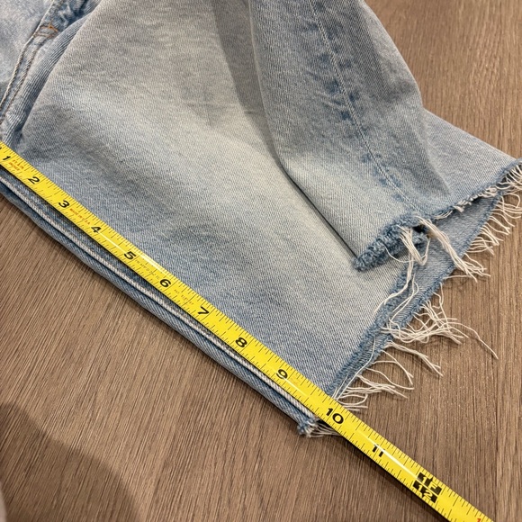 American Eagle Outfitters Blue Jean Shorts Distressed Mom High-Waisted - Picture 8 of 9